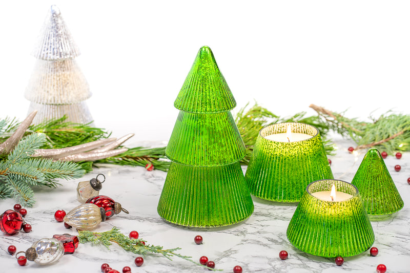 money christmas tree candle Stackable Mercury Glass Tree Candle – Lightscapes Candle